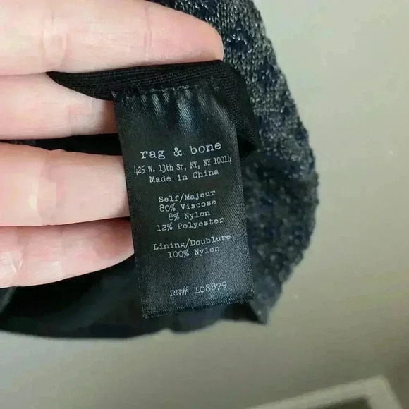 Rag & Bone Metallic Knit Fitted Dress Size Large - Picture 11 of 12